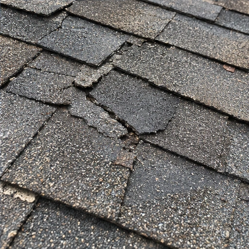 Illustrative example of aging roofing materials