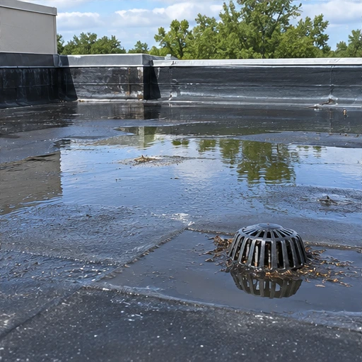 Illustrative example of ponding on low-slope roofs